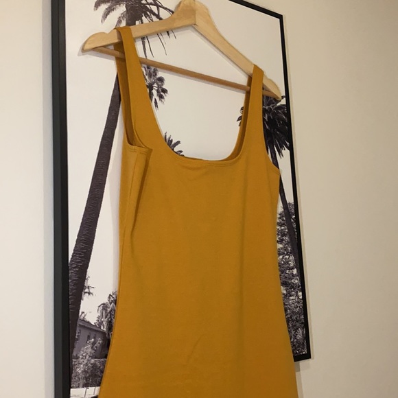 Mustard yellow bodycon Cotton:On MIDI dress size Medium NWOT - Picture 4 of 6